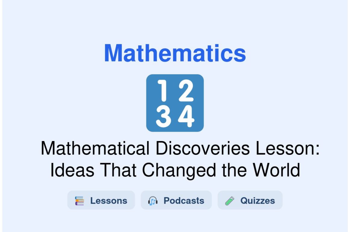 🎓 Mathematical Discoveries Lesson: Ideas That Changed the World