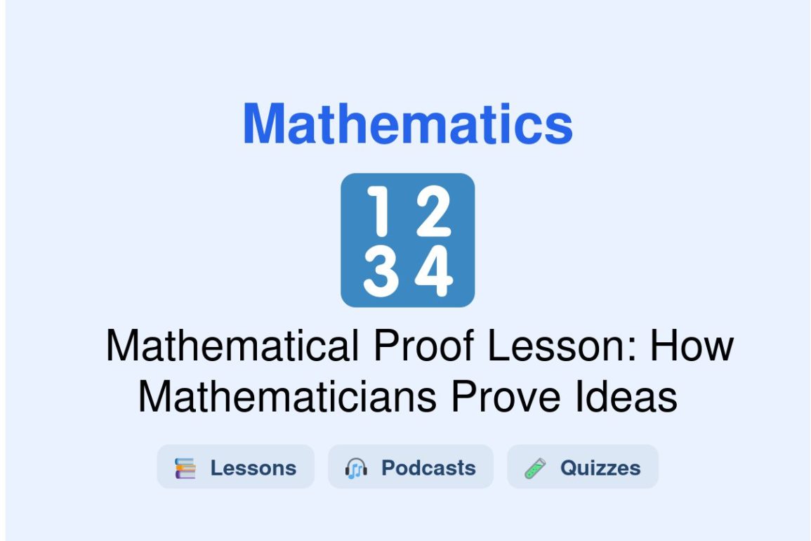 🎓 Mathematical Proof Lesson: How Mathematicians Prove Ideas