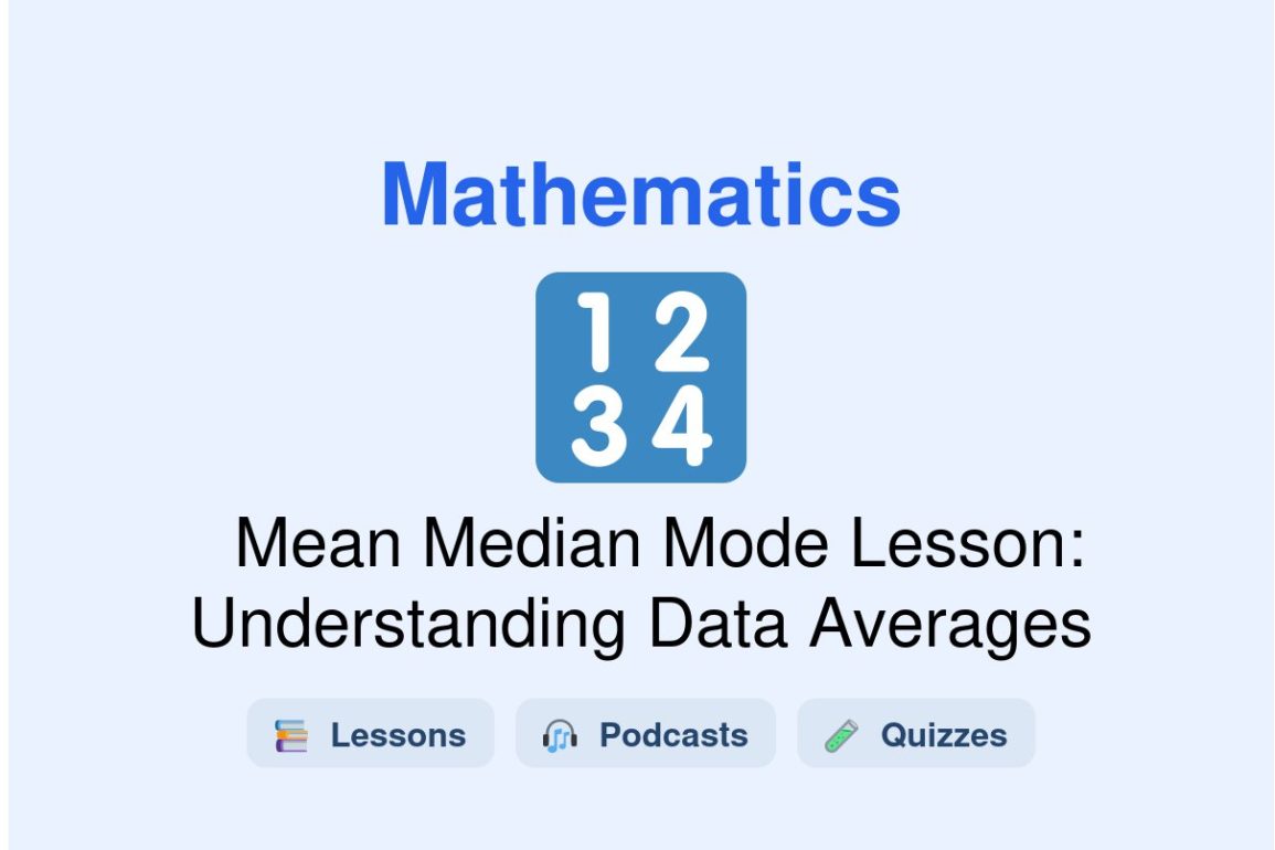 🎓 Mean Median Mode Lesson: Understanding Data Averages