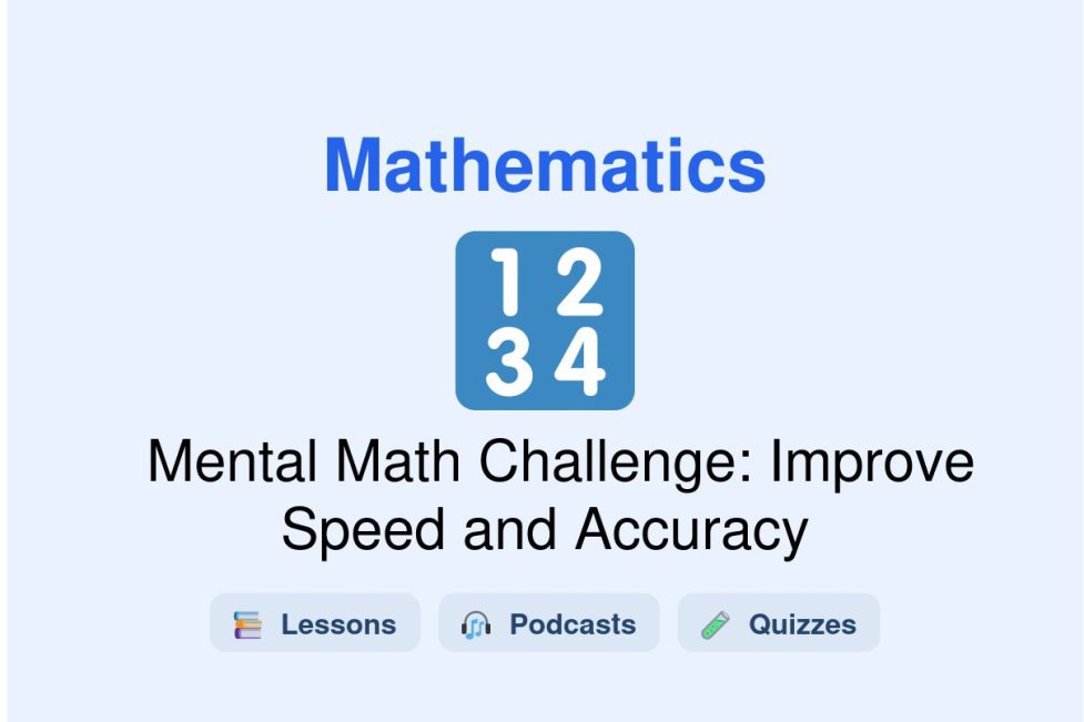 🎓 Mental Math Challenge: Improve Speed and Accuracy