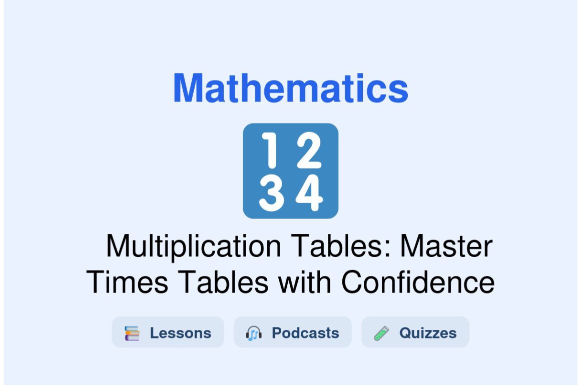 🎓 Multiplication Tables: Master Times Tables with Confidence