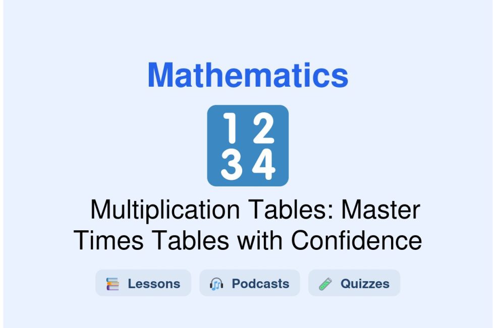 🎓 Multiplication Tables: Master Times Tables with Confidence