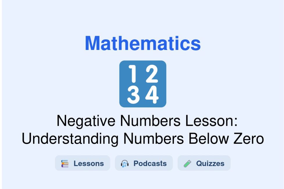 🎓 Negative Numbers Lesson: Understanding Numbers Below Zero