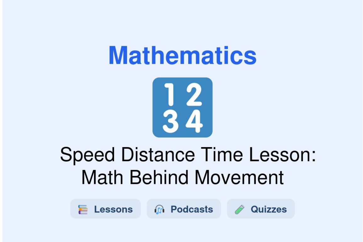 🎓 Speed Distance Time Lesson: Math Behind Movement