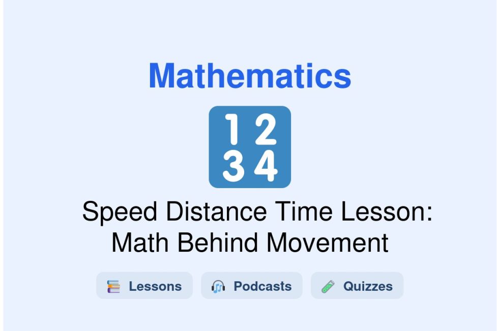 🎓 Speed Distance Time Lesson: Math Behind Movement