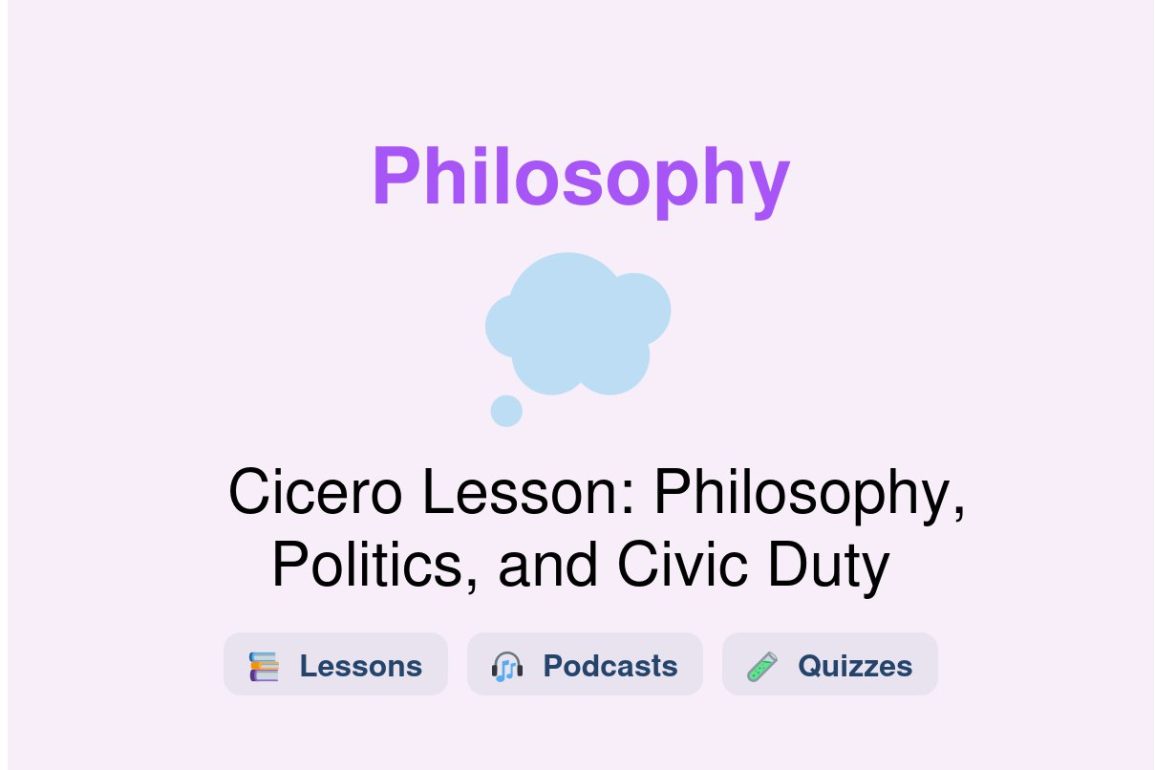 🎓 Cicero Lesson: Philosophy, Politics, and Civic Duty