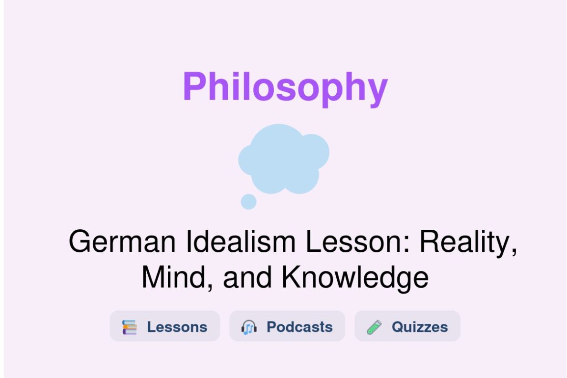 🎓 German Idealism Lesson: Reality, Mind, and Knowledge