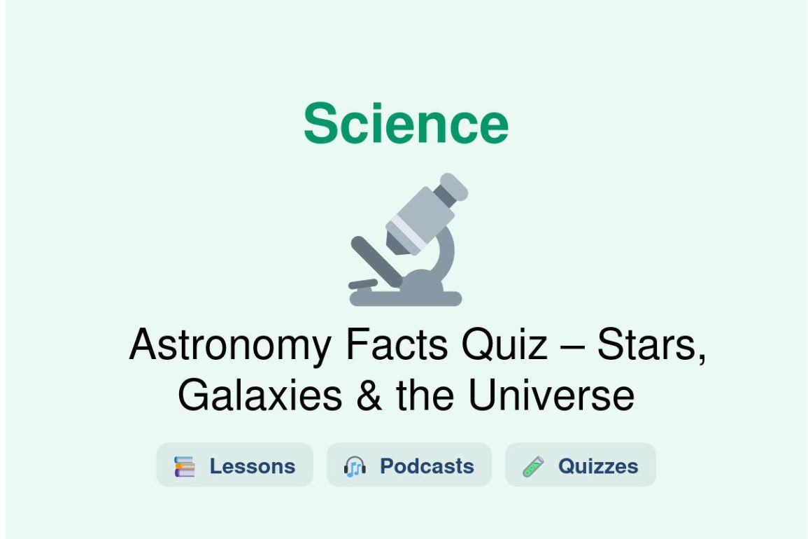 🎓 Astronomy Facts Quiz – Stars, Galaxies & the Universe