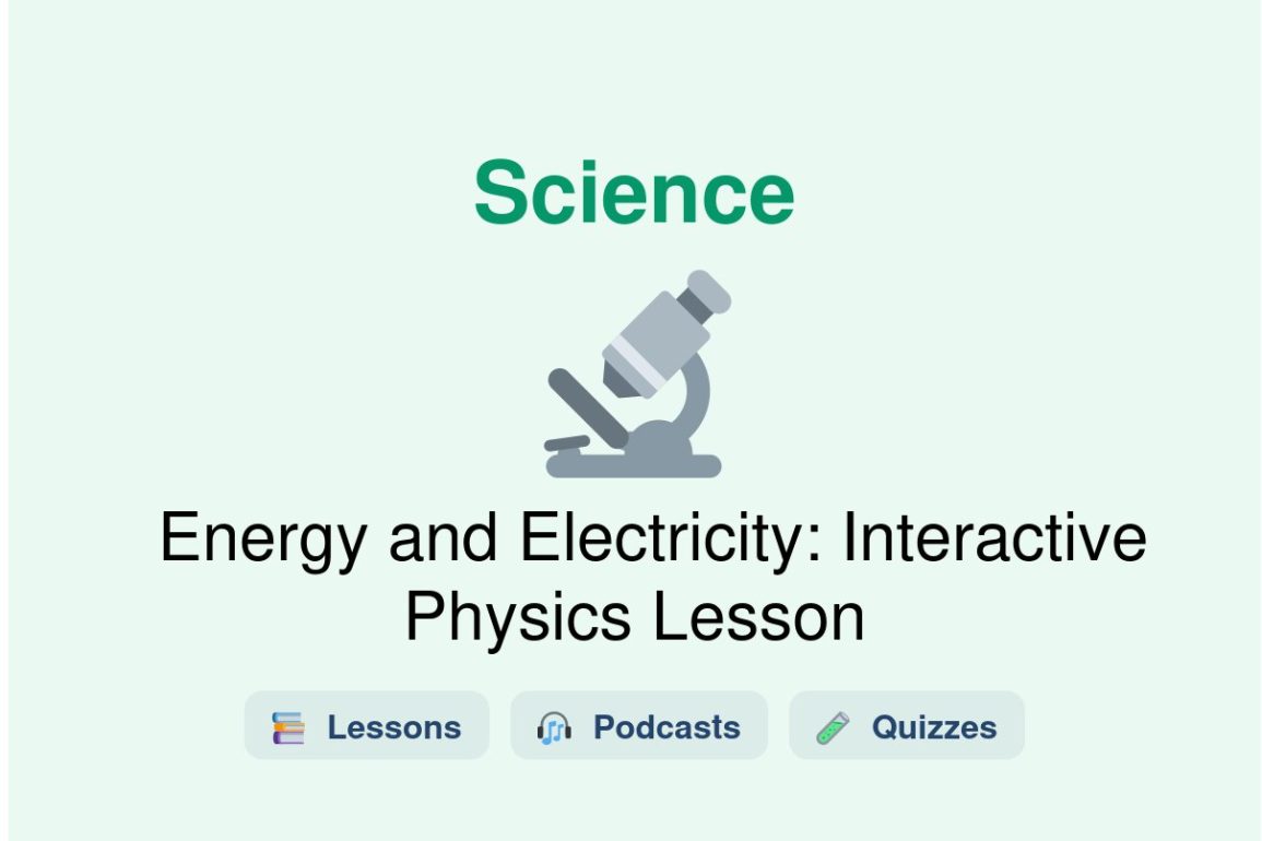 🎓 Energy and Electricity: Interactive Physics Lesson