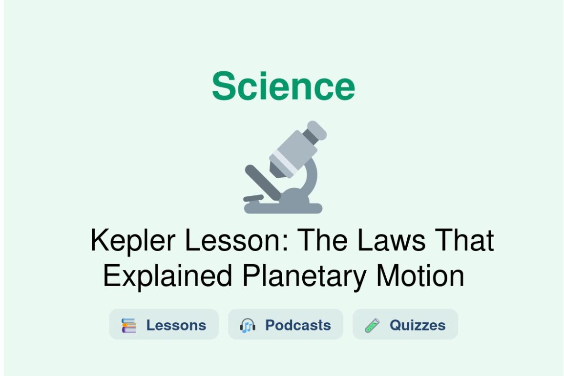 🎓 Kepler Lesson: The Laws That Explained Planetary Motion