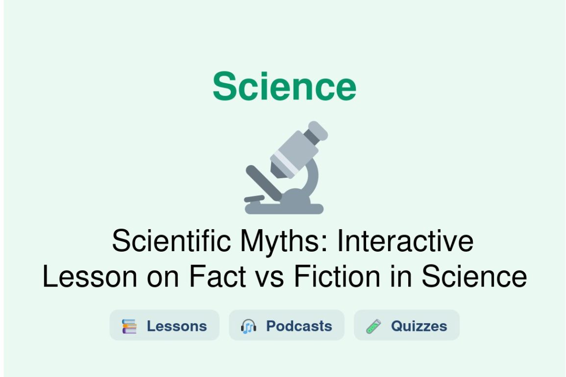 🎓 Scientific Myths: Interactive Lesson on Fact vs Fiction in Science