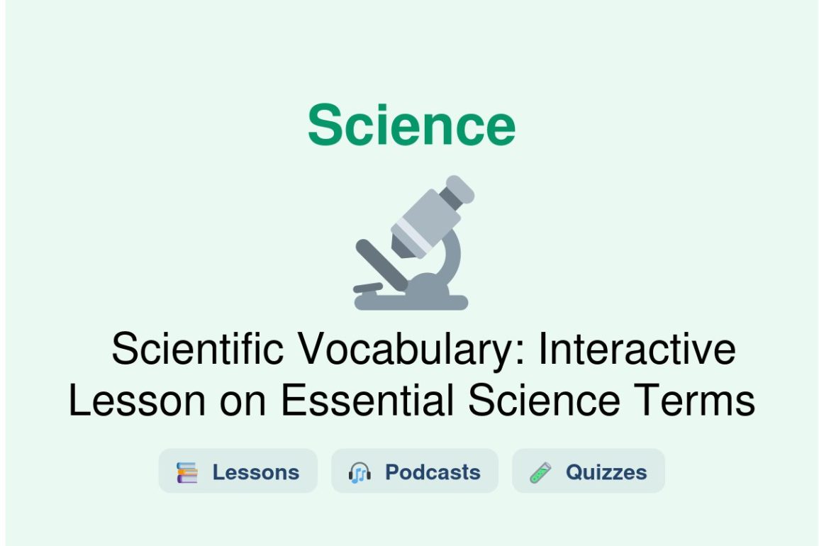 🎓 Scientific Vocabulary: Interactive Lesson on Essential Science Terms