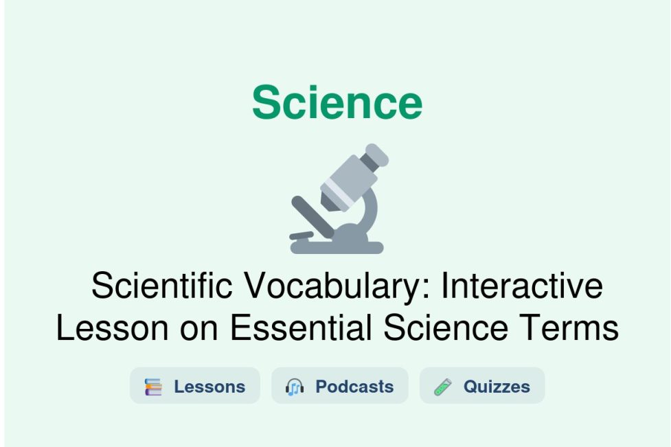 🎓 Scientific Vocabulary: Interactive Lesson on Essential Science Terms