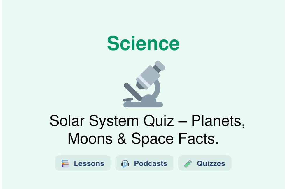 🎓 Solar System Quiz – Planets, Moons & Space Facts.