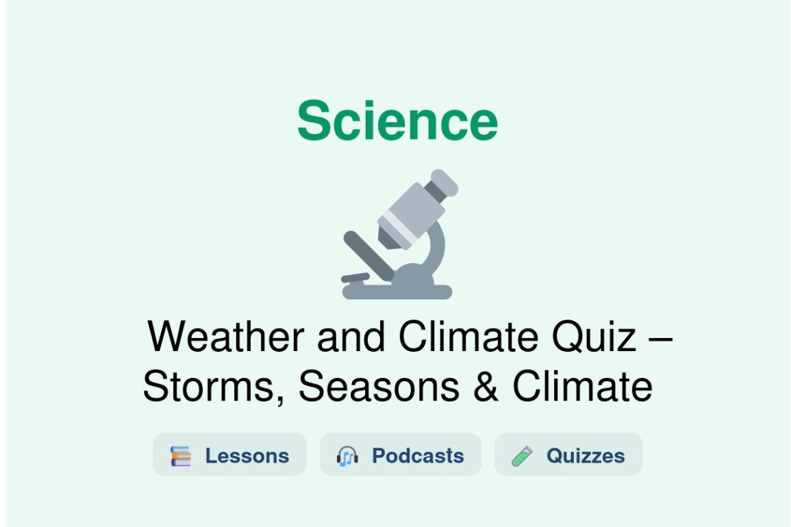 🎓 Weather and Climate Quiz – Storms, Seasons & Climate