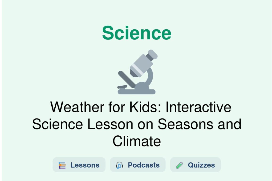 🎓 Weather for Kids: Interactive Science Lesson on Seasons and Climate
